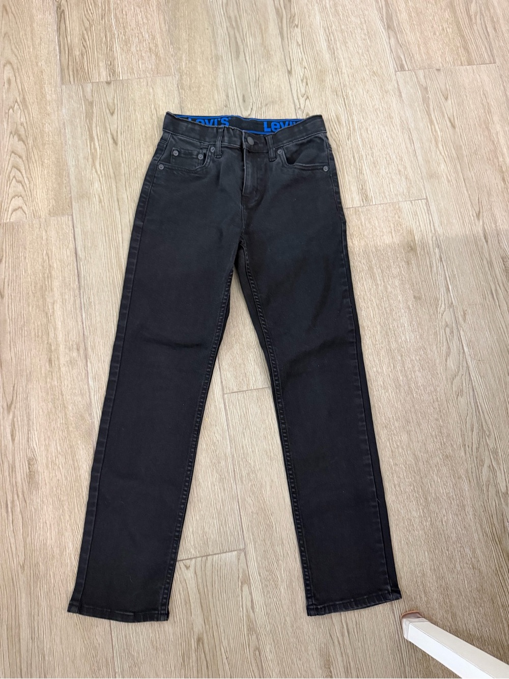 Levi's Boys Black Dark Wash Tapered Stretch Denim Jeans Mid Rise 12 Reg